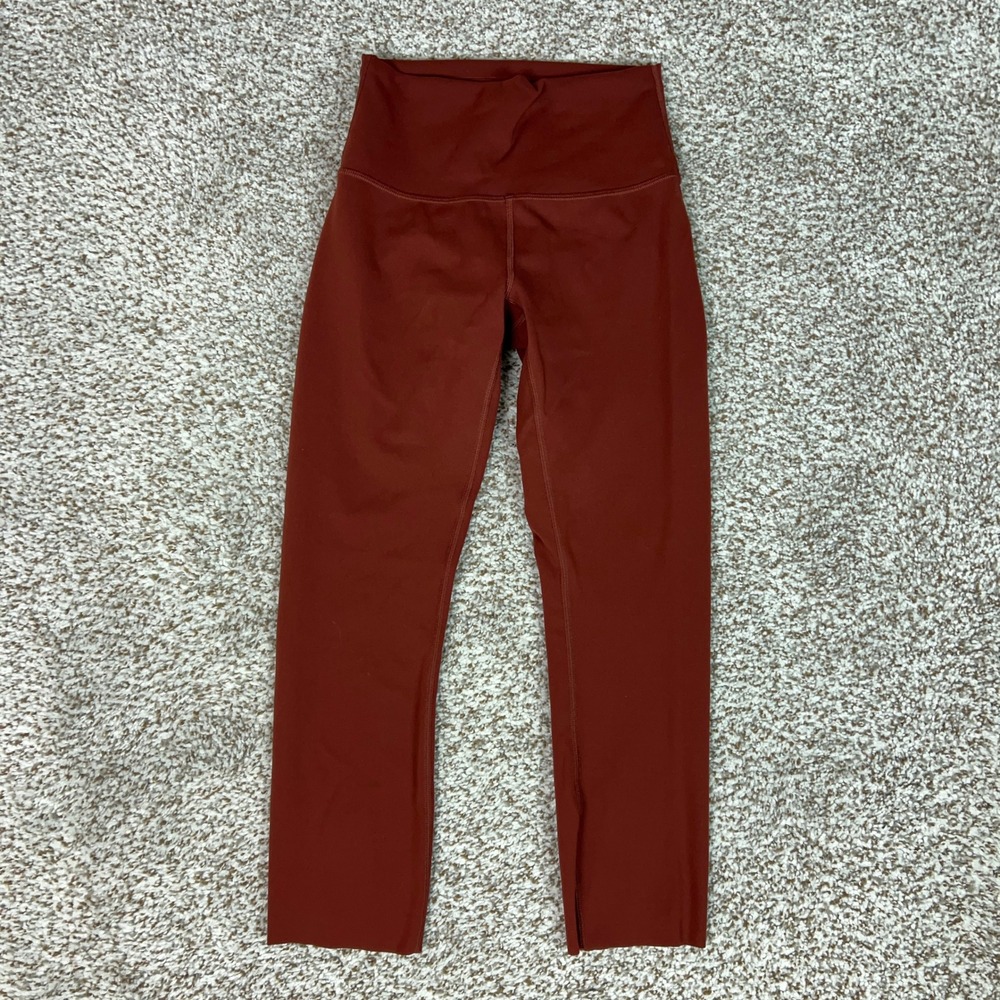 Lululemon Pants Women 4 Red Athletic Yoga Wunder Train High Rise Crop Leggings